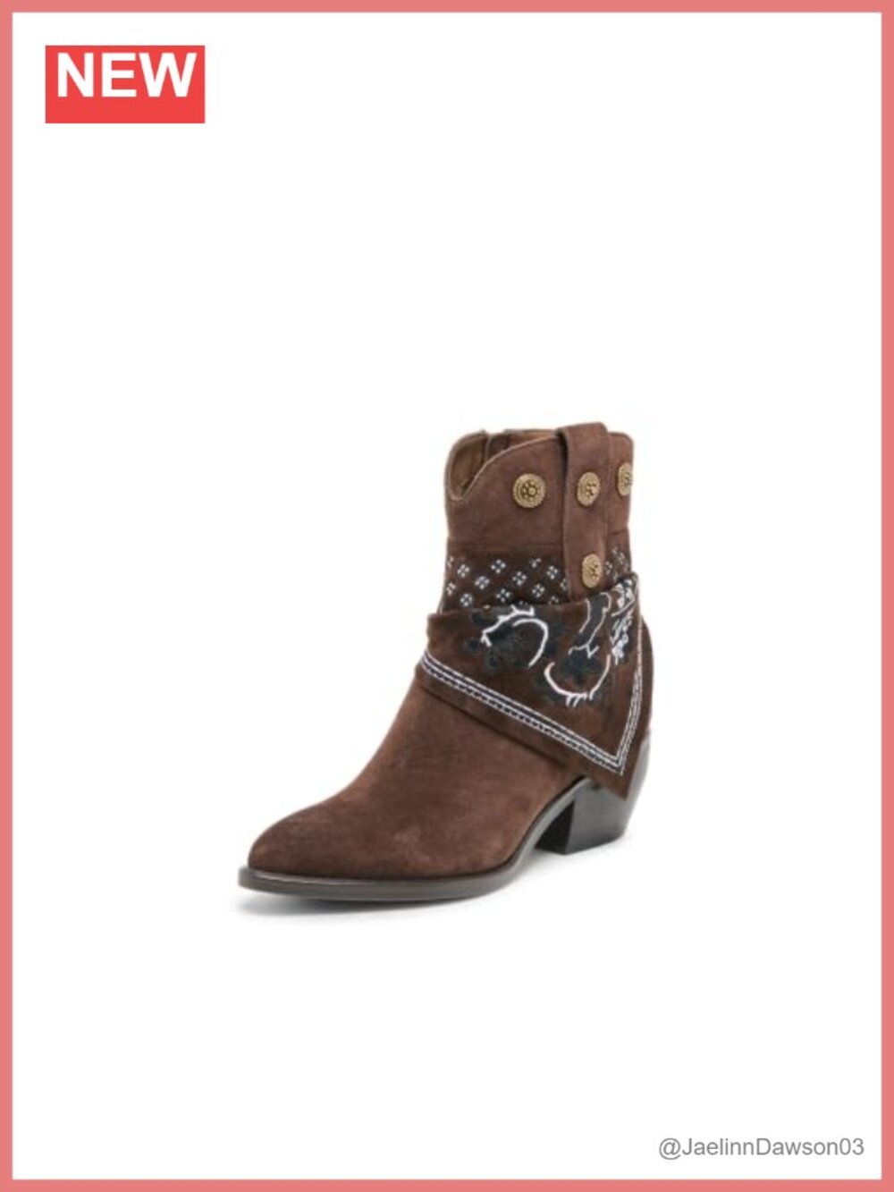 Suede Ankle Bootie Block Heel Zip Closure Brown